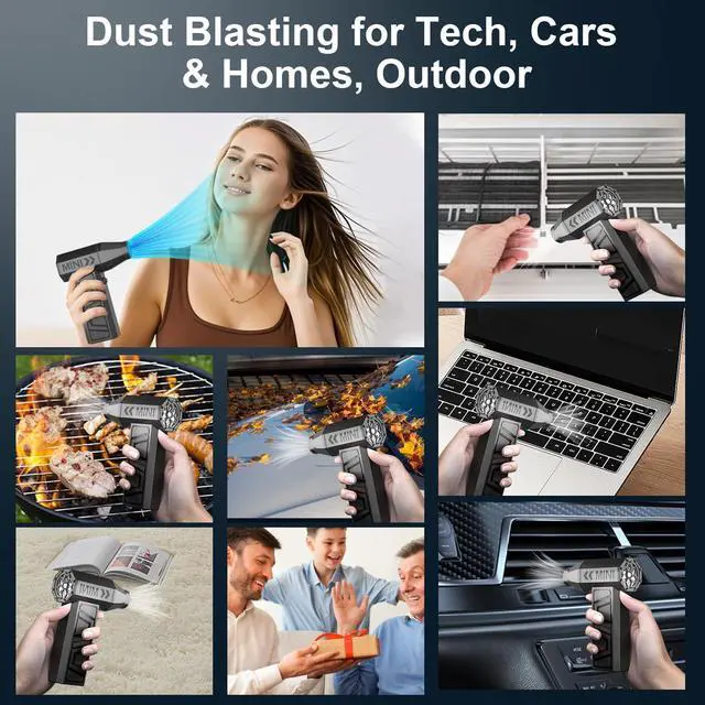 Alt view image 10 of 12 - X3 Cordless Air Duster 130,000RPM High-Speed Mini Blower, 4-Gear Adjustable Power Turbo Jet Fan, Portable Dust Blower for Cleaning Electronics, Cars, Homes, and Outdoor Spaces