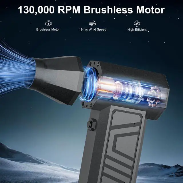 Alt view image 11 of 12 - X3 Cordless Air Duster 130,000RPM High-Speed Mini Blower, 4-Gear Adjustable Power Turbo Jet Fan, Portable Dust Blower for Cleaning Electronics, Cars, Homes, and Outdoor Spaces