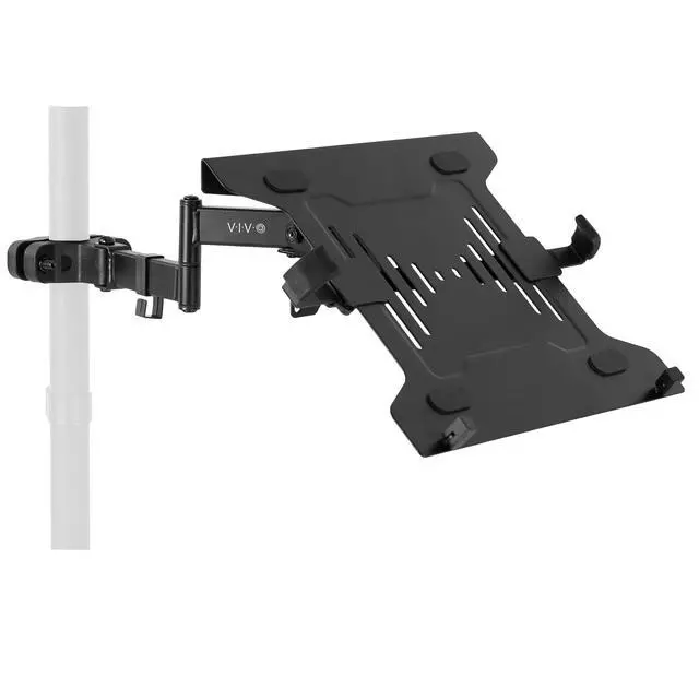 Alt view image 8 of 14 - Steel Universal Full Motion Pole Mount Laptop Holder Arm with Removable 75mm and 100mm VESA Plate, Fits 10 to 15.6 inch Laptops, Black, MOUNT-PL1A-LAP3