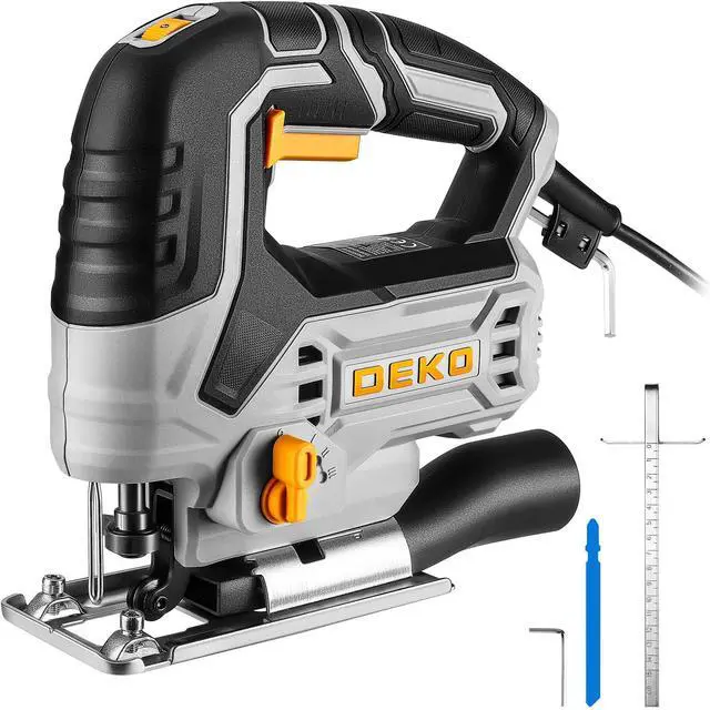 Alt view image 8 of 14 - Jig Saw Corded: Electric Jigsaw Tool Power Jig Saws for Woodworking, Wood Cutter Hand Tool with 6 Variable Speed, 4 Orbital Settings, ±45° Bevel Cutting, Tool-less Blade Quick Release
