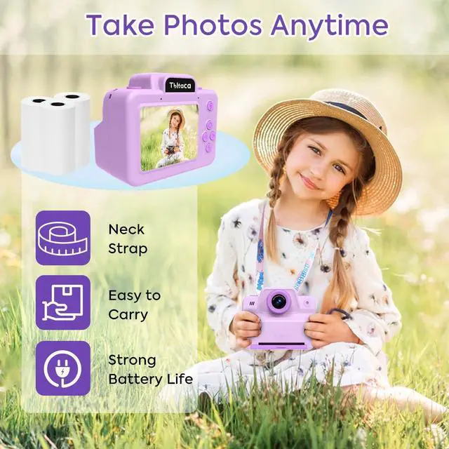Alt view image 10 of 12 - Instant Print Camera for Kids, Toddler Kids Camera Instant Print for 3 4 5 6 7 8 9 10 Years Old Girl Christmas Birthday Gifts, Portable Kid Children Digital Travel Camera Toys for Girls Age 3-12