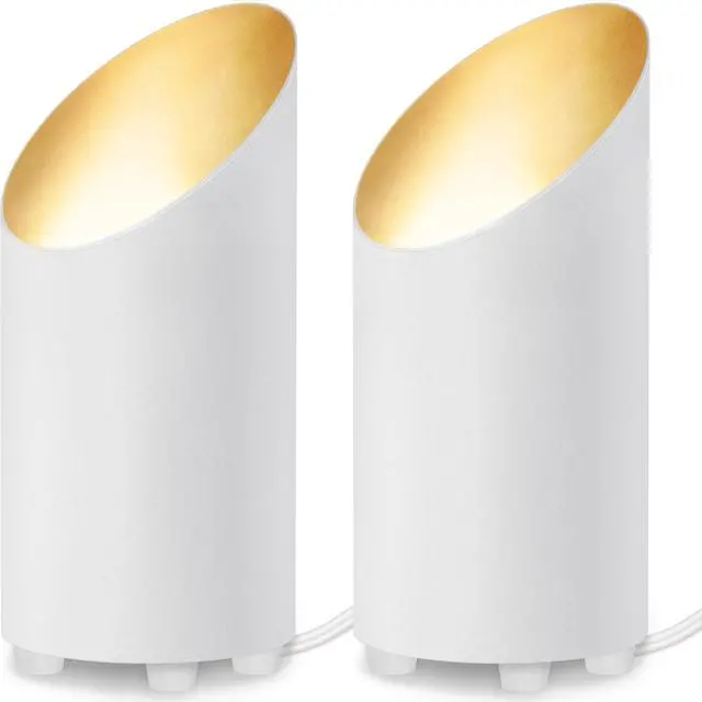 Alt view image 8 of 14 - 2 Pack Uplighting Indoor Floor Can Light, 5W Up Lights with 2700K LED GU10 Bulbs, Uplights Floor Spot Lights Indoor for Home Accent Lighting, 5.9 FT Plug Cord & Foot Switch