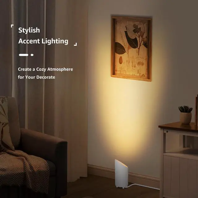 Alt view image 12 of 14 - 2 Pack Uplighting Indoor Floor Can Light, 5W Up Lights with 2700K LED GU10 Bulbs, Uplights Floor Spot Lights Indoor for Home Accent Lighting, 5.9 FT Plug Cord & Foot Switch