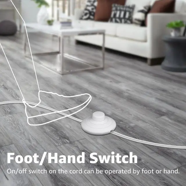 Alt view image 11 of 14 - 2 Pack Uplighting Indoor Floor Can Light, 5W Up Lights with 2700K LED GU10 Bulbs, Uplights Floor Spot Lights Indoor for Home Accent Lighting, 5.9 FT Plug Cord & Foot Switch
