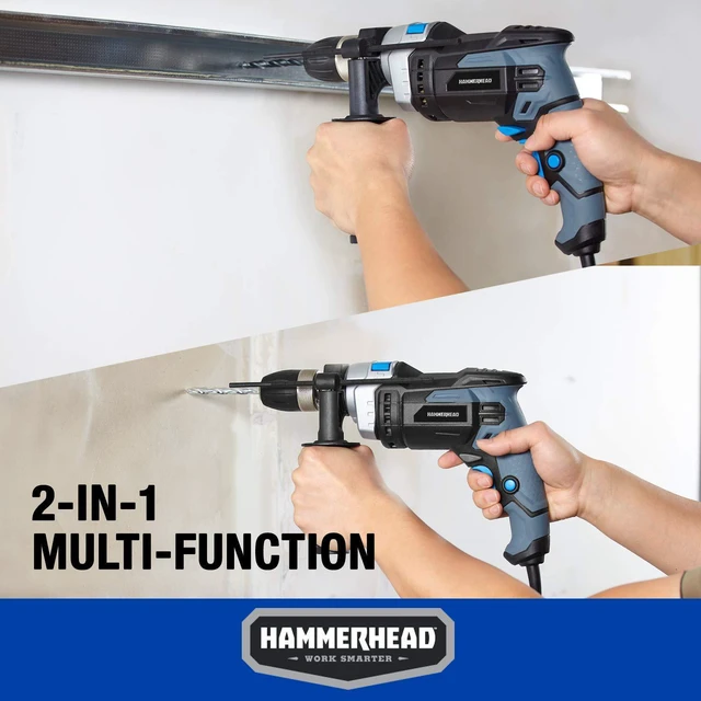 Alt view image 10 of 12 - 7.5-Amp 1/2 Inch Variable Speed Hammer Drill with 6pcs Bit - HAHD075