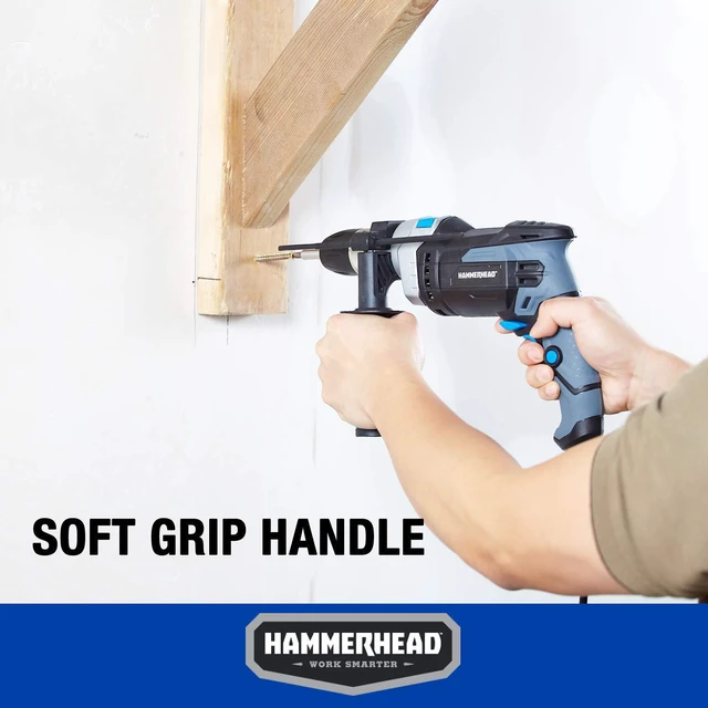 Alt view image 12 of 12 - 7.5-Amp 1/2 Inch Variable Speed Hammer Drill with 6pcs Bit - HAHD075