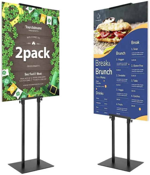 Alt view image 8 of 14 - 2PACK Poster Stand Adjustable Poster Holder Stand, Foam Board Stand for Display, Heavy Duty Pedestal Sign Holder, Metal Stand for Display Board Up to 83"