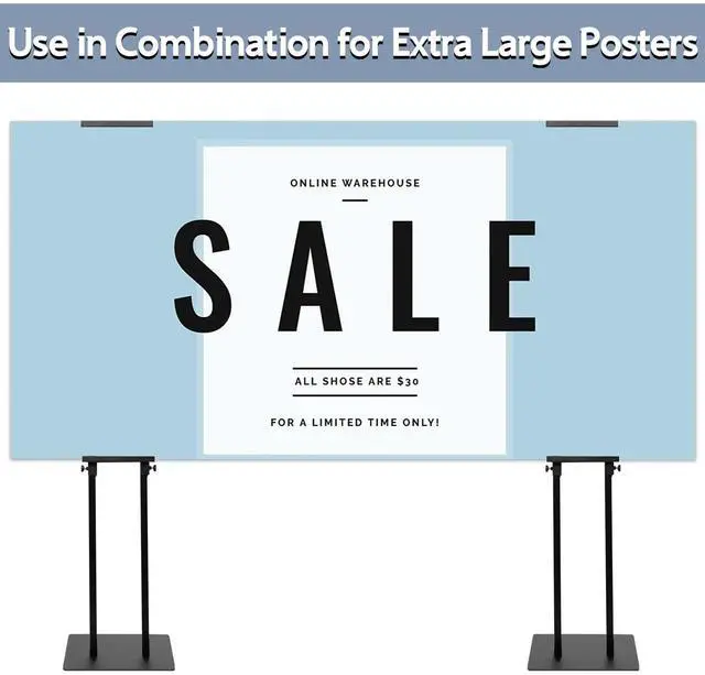 Alt view image 12 of 14 - 2PACK Poster Stand Adjustable Poster Holder Stand, Foam Board Stand for Display, Heavy Duty Pedestal Sign Holder, Metal Stand for Display Board Up to 83"