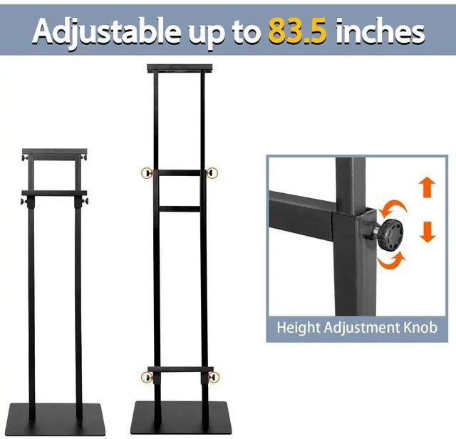 Alt view image 13 of 14 - 2PACK Poster Stand Adjustable Poster Holder Stand, Foam Board Stand for Display, Heavy Duty Pedestal Sign Holder, Metal Stand for Display Board Up to 83"