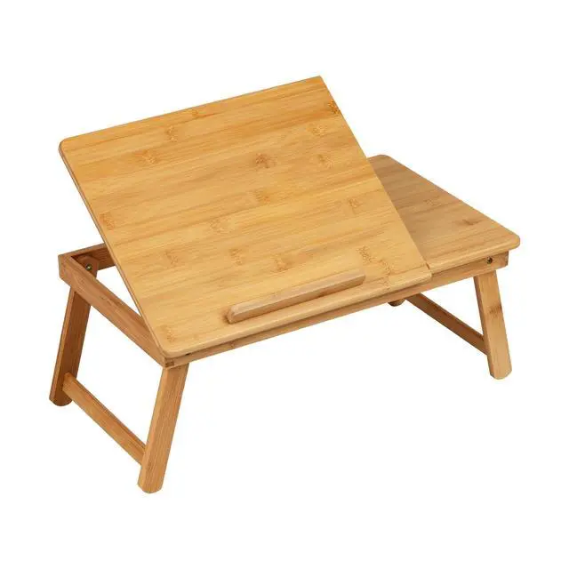 Alt view image 14 of 14 - Lap Desk, Laptop Stand with Folding Legs for Bed Dorm Room and Home Office, Rayon From Bamboo, Brown