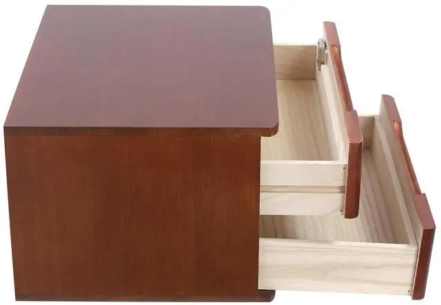 Alt view image 14 of 14 - Wood Desk Organizer with 2 Drawers, Lockable Desktop Countertop Storage Cabinet for Home Office Supplies File Tabletop Organizing Unit (Dark Brown)