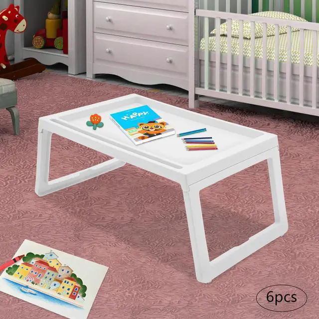 Alt view image 11 of 14 - Kids Lap Desk, Set of 6 Lap Desk for Laptop - Foldable Laptop Desk for Bed and Couch, Portable and Lightweight Tablet Stand for Bed Breakfast, Working, Reading, and Writing, White