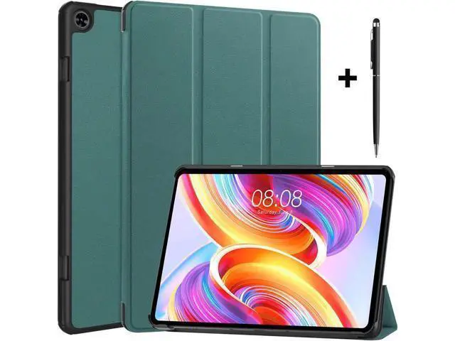 Alt view image 8 of 14 - Case for TECLAST T50 11 inch , Tri fold Slim Lightweight Hard Shell Smart Protective Cover with Multi-Angle Stand, Universal Stylus Pen Dark Green
