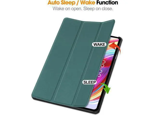 Alt view image 11 of 14 - Case for TECLAST T50 11 inch , Tri fold Slim Lightweight Hard Shell Smart Protective Cover with Multi-Angle Stand, Universal Stylus Pen Dark Green