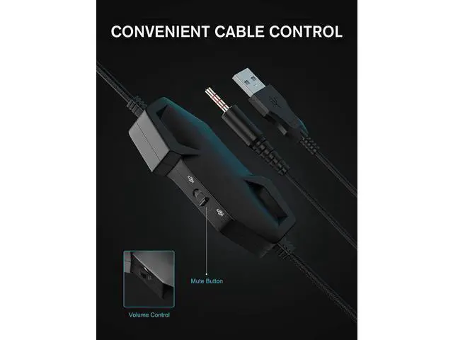Alt view image 11 of 12 - Gaming Headset with Microphone, Headphones with LED RGB Light, Stereo Surround Sound