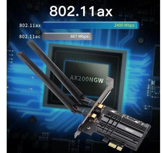 Alt view image 11 of 14 - Dual band 3000Mbps Wifi 6 Intel AX200 PCIe Wireless Wifi Adapter 2.4G/5Ghz 802.11ac/ax Bluetooth 5.0 AX200NGW Wi-fi Card For PC
