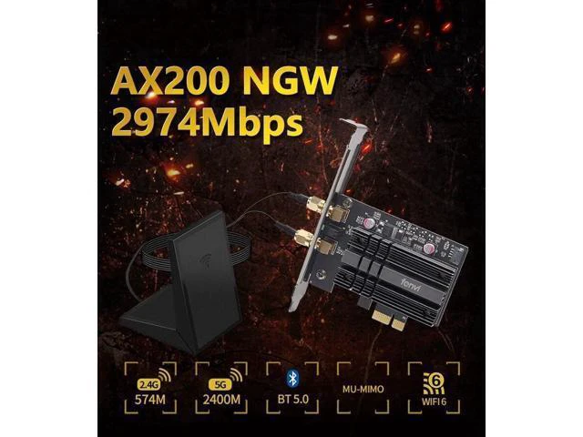 Alt view image 13 of 14 - Dual band 3000Mbps Wifi 6 Intel AX200 PCIe Wireless Wifi Adapter 2.4G/5Ghz 802.11ac/ax Bluetooth 5.0 AX200NGW Wi-fi Card For PC