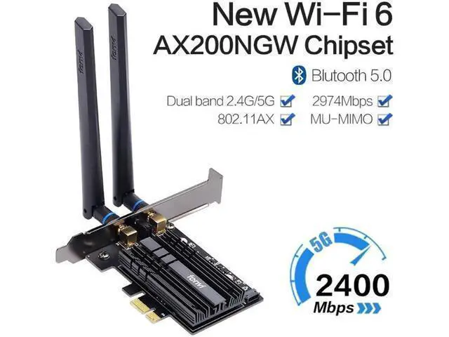 Alt view image 8 of 14 - Dual band 3000Mbps Wifi 6 Intel AX200 PCIe Wireless Wifi Adapter 2.4G/5Ghz 802.11ac/ax Bluetooth 5.0 AX200NGW Wi-fi Card For PC