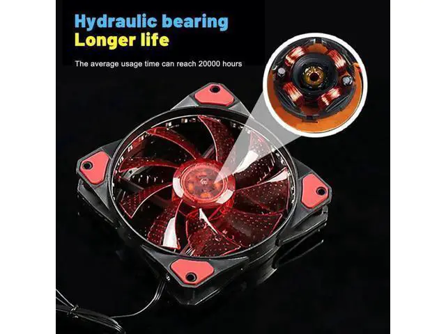 Alt view image 11 of 14 - RGB PC Case Fans Computer Case Cooling Fan 12V DC 15 Lights Streamer Chassis Fan 12CM RGB LED PWM Light Heat Dissipation Fan
