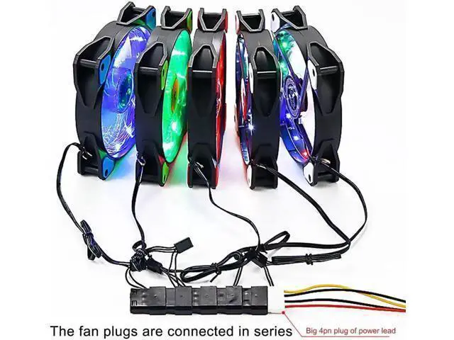 Alt view image 12 of 14 - RGB PC Case Fans Computer Case Cooling Fan 12V DC 15 Lights Streamer Chassis Fan 12CM RGB LED PWM Light Heat Dissipation Fan
