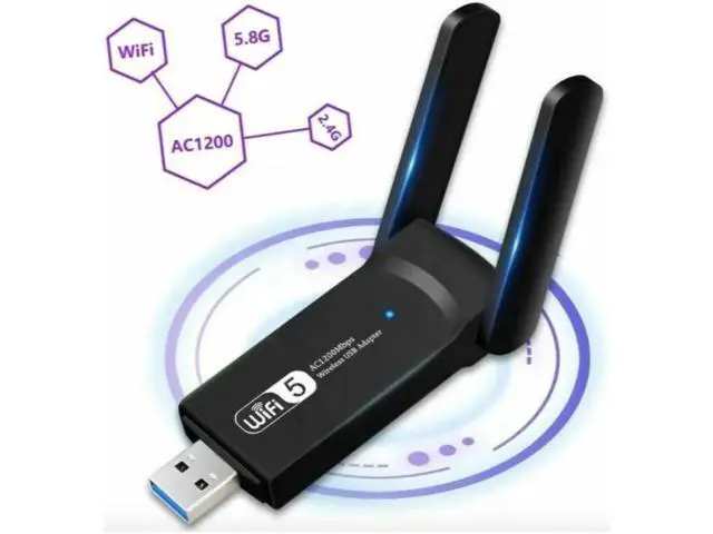 Alt view image 9 of 10 - Aomoproing 1200Mbps Long Range AC1200 Dual Band 5GHz Wireless USB 3.0 WiFi Adapter Antennas