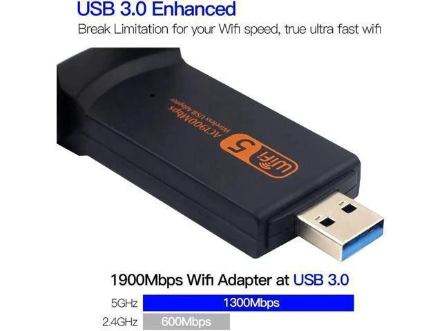 Alt view image 10 of 14 - Wifi Adapter Dual Band 1900M Wi-Fi USB 3.0 Wireless Dongle Antenna LAN Ethernet 5G 2.4Ghz Network Card AP Receiver