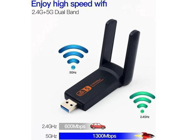 Alt view image 11 of 14 - Wifi Adapter Dual Band 1900M Wi-Fi USB 3.0 Wireless Dongle Antenna LAN Ethernet 5G 2.4Ghz Network Card AP Receiver