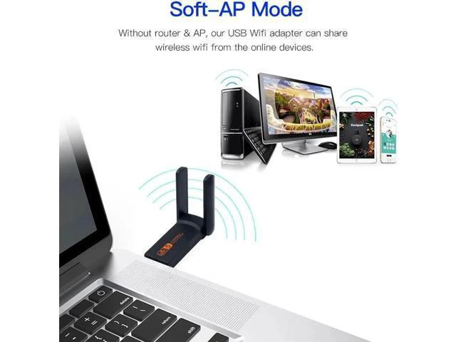 Alt view image 9 of 14 - Wifi Adapter Dual Band 1900M Wi-Fi USB 3.0 Wireless Dongle Antenna LAN Ethernet 5G 2.4Ghz Network Card AP Receiver