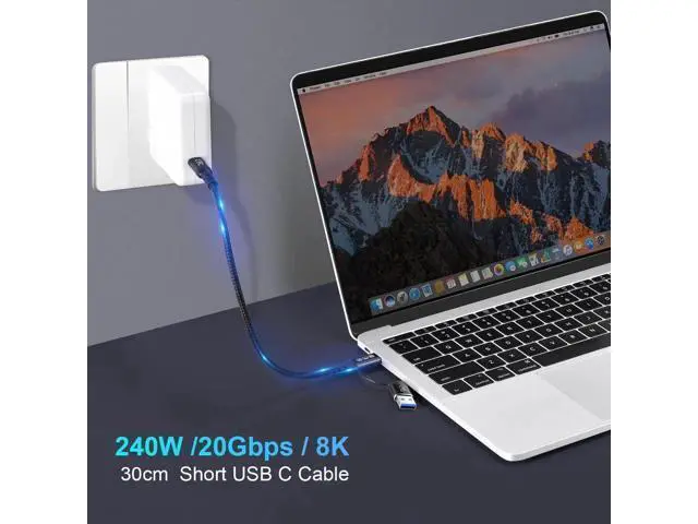 Alt view image 11 of 14 - Aomoproing USB2.0 A to USB C 3.2 Type C 20Gbps Male to Male Detachable 2m 6.6ft Cable Data Extension 10Gbps 240W Fast Charge 8K Ultra HD Video Data Connection Power Line