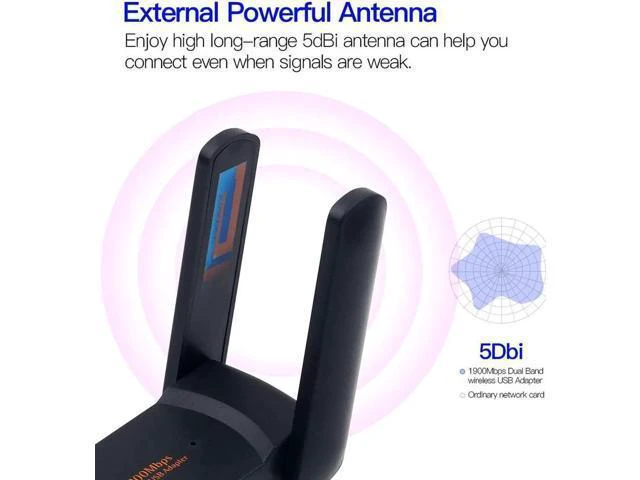 Alt view image 14 of 14 - Wifi Adapter Dual Band 1900M Wi-Fi USB 3.0 Wireless Dongle Antenna LAN Ethernet 5G 2.4Ghz Network Card AP Receiver