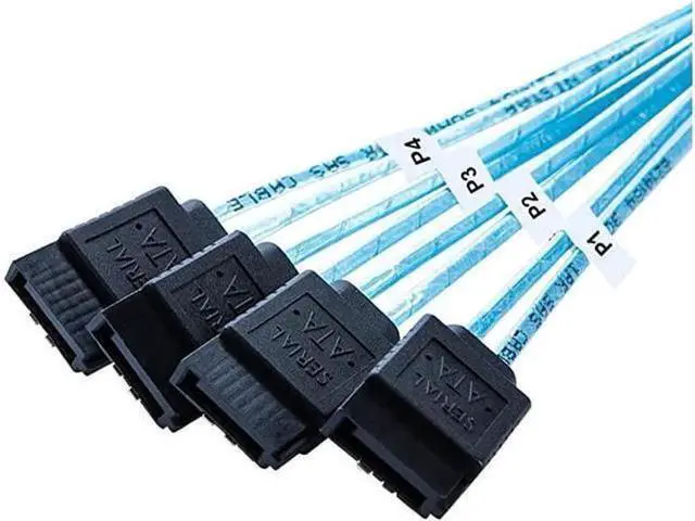 Alt view image 8 of 12 - Aomoproing Internal HD Mini SAS (SFF-8643 Host) - 4X SATA (Target) Cable,SFF-8643 to 4X SATA Cable, SFF-8643 for Controller, 4 Sata Connect to Hard Drive, 1M / 3.3FT