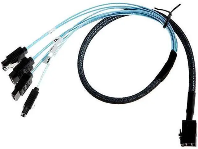 Alt view image 9 of 12 - Aomoproing Internal HD Mini SAS (SFF-8643 Host) - 4X SATA (Target) Cable,SFF-8643 to 4X SATA Cable, SFF-8643 for Controller, 4 Sata Connect to Hard Drive, 1M / 3.3FT
