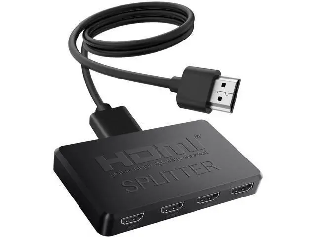 Alt view image 8 of 14 - Aomoproing HDMI Splitter 1 in 4 Out Support Duplicate/Mirror 1 Source Screen to 4 HDM-I Display Devices(Not Extend), 4 Port Hdmi Splitters for 3D,1080P, UHD TV(Not Include HDMI Cable)