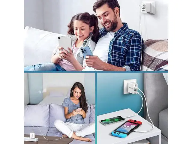 Alt view image 12 of 14 - 35W USB C Fast Charger, 4-Pack 4-Port PD Type C+ Quick 3.0 USB A Wall Charger Block Compatible for i-P-h-o-n-e 12/13/14 /Pro Max, XS/XR/X, Pad Pro, S-a-m-s-u-n-g Galaxy, M-o-t-o, Tablet, and More