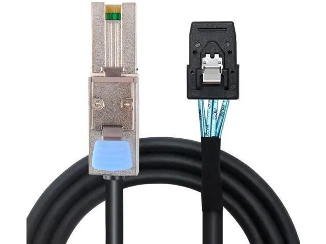 Alt view image 6 of 10 - 1M 3.3FT External SFF-8088 26Pin Male to Internal SFF-8087 36Pin Male Mini SAS Hybrid Data Cable, 28AWG Wire for Server RAID Storage JBOD