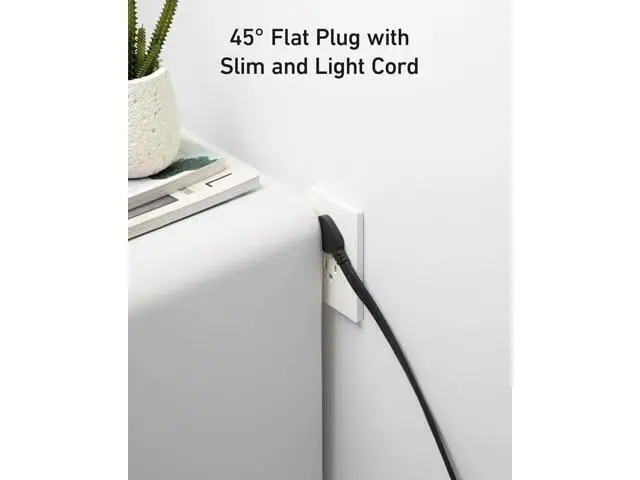 Alt view image 9 of 14 - 525 Charging Station 5 ft Thin Cord and Flat Plug 7-in-1 USB C Power Strip for iPhone 15/14 3 AC 2 USB A 2 USB C 65W Power Delivery Desktop Accessory for MacBook Pro Office (Phantom Black)