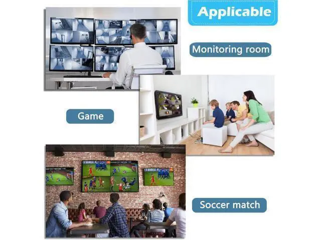 Alt view image 14 of 14 - 4K HDMI Multi-viewer Switch 4x1 HDMI Quad Multi-Viewer Switcher 4 in 1 Out 4K/1080P with Viewing Modes for Security Camera PC Gaming Consoles