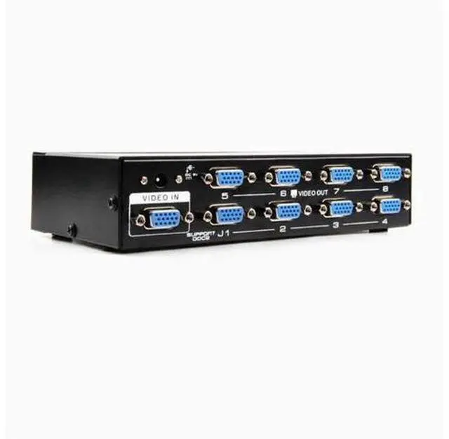 Alt view image 10 of 10 - Hd FJGEAR2508A splitter 1 in 8 out VGA splitter 1 drag 8 splitter and 12V 5A adapter interface 5.5*2.5mm