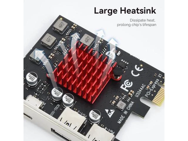 Alt view image 10 of 14 - Aomoproing 4 Ports USB 3.1 PCIE Expansion Card (2 USB-A & 2 Type-C Ports) Superspeed PCI Express Expansion Card USB Card for Desktop PC Support Windows 11/10/8/7/XP/Vista, Self-Powered Supply