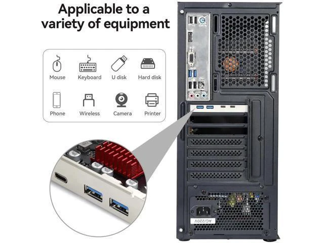 Alt view image 11 of 14 - Aomoproing 4 Ports USB 3.1 PCIE Expansion Card (2 USB-A & 2 Type-C Ports) Superspeed PCI Express Expansion Card USB Card for Desktop PC Support Windows 11/10/8/7/XP/Vista, Self-Powered Supply