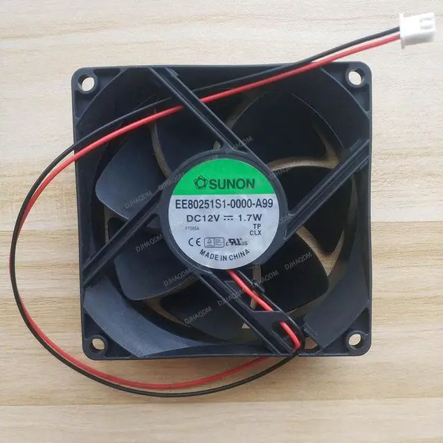 Alt view image 6 of 10 - Compatible for SUNON EE80251S1-0000-A99 12V 1.7W 8025 80x80x25mm 2-Wire Cooling Fan