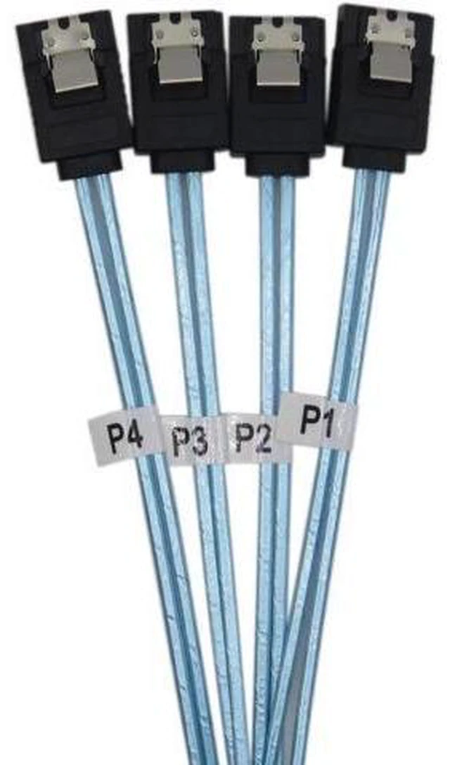 Alt view image 10 of 10 - Aomoproing High Speed 6Gbps 4pcs/set Sata Cable Sas Cable for Server 1M