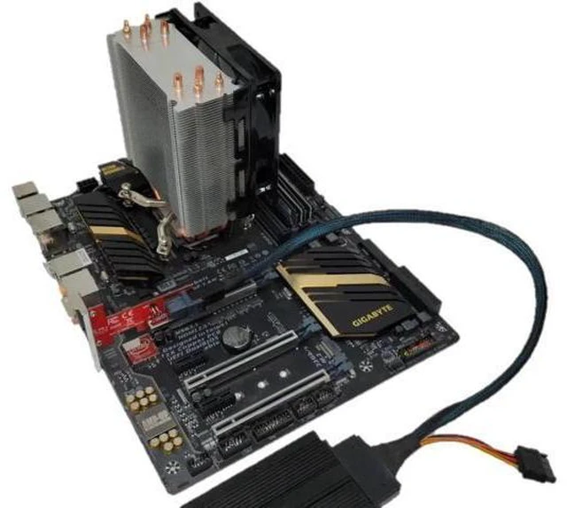 Alt view image 10 of 12 - Aomoproing Internal 12G U.2 Cable (HD MiniSAS SFF-8643 to U.2 SFF-8639) with SATA Power (50cm)