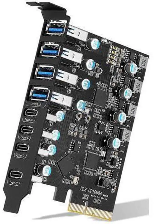 Alt view image 6 of 10 - PCIe USB 3.2/3.1 Gen 2 Card 8 Ports (4X Type USB C - 4 USB A) Expansion Card 10Gbps USB C PCIe Card PC Internal USB hub for Windows 7/8/10 Linux and MacPro 4.1/5.1