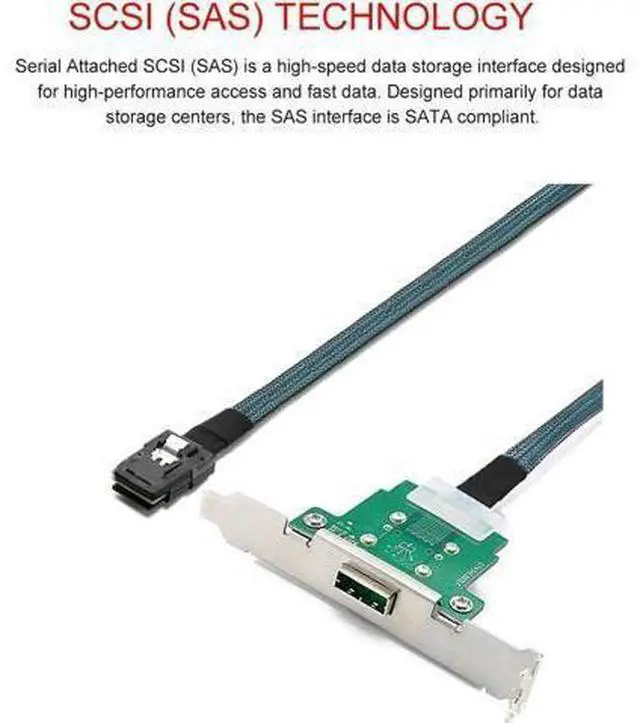 Alt view image 9 of 14 - SFF-8088 to SFF-8087 Server Power Cable Sff-8087 Computer Hard Drive Data Transfer Cable 1m