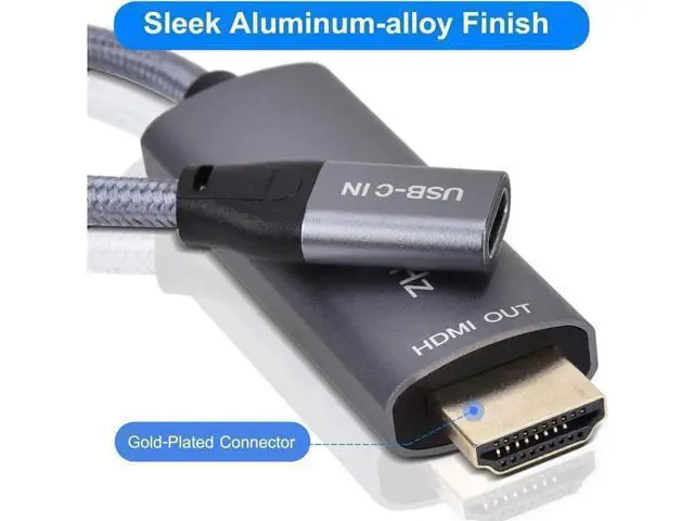 Alt view image 12 of 14 - AOMOPROING USB-C Female to HDMI Male Cable Adapter,USB Type C 3.1 Input to HDMI Ouput Converter,4K 60Hz USBC Thunderbolt 3 Adapter for New MacBook Pro,Mac Air,Chromebook Pixel and More