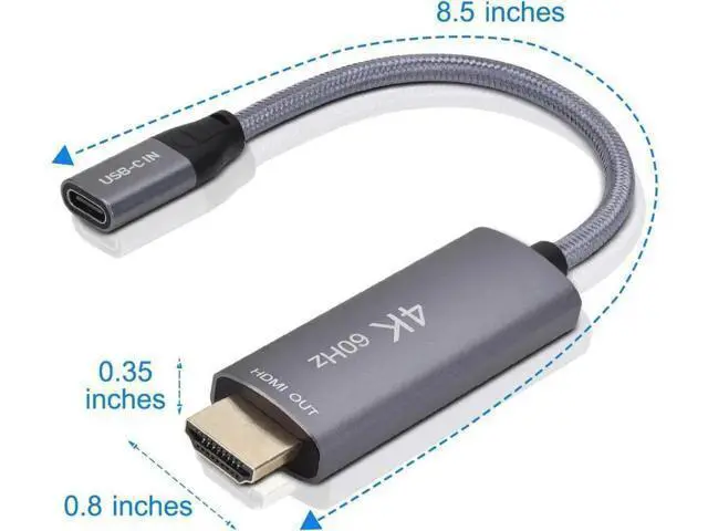 Alt view image 10 of 14 - AOMOPROING USB-C Female to HDMI Male Cable Adapter,USB Type C 3.1 Input to HDMI Ouput Converter,4K 60Hz USBC Thunderbolt 3 Adapter for New MacBook Pro,Mac Air,Chromebook Pixel and More