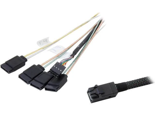 Alt view image 4 of 4 - Aomoproing 50cm Internal Cable SFF8643 to x4 SATA HDD (mini SAS HD to SATA data port)