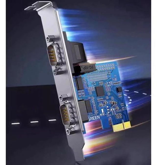 Alt view image 8 of 12 - UGREEN PCIE-E to RS-232 serial port expansion card COM port desktop computer host adapter card 9-pin DB9 industrial control