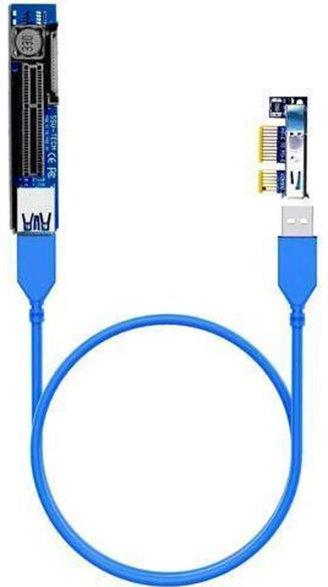 Alt view image 8 of 14 - Aomoproing UEX103 600mm PCIe 3.0 X1 to X4 Riser Cable (PCIe 3.0 X1 Bandwidth) for PCIe WiFi Card, M.2 PCIe Card, Firewire Card, USB PCIe Card, Sound Card, etc